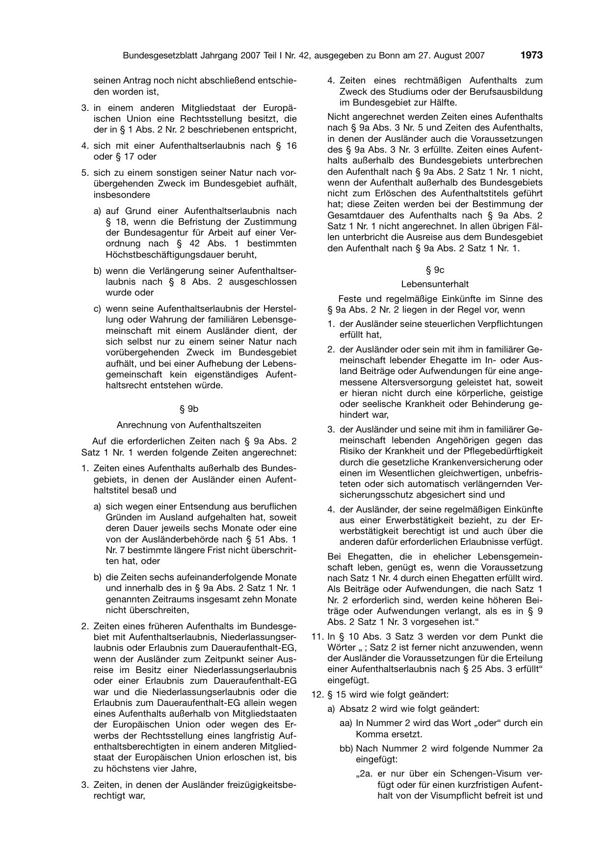 BGBl. 2007, Seite 1973 — Originalseite als Abbildung