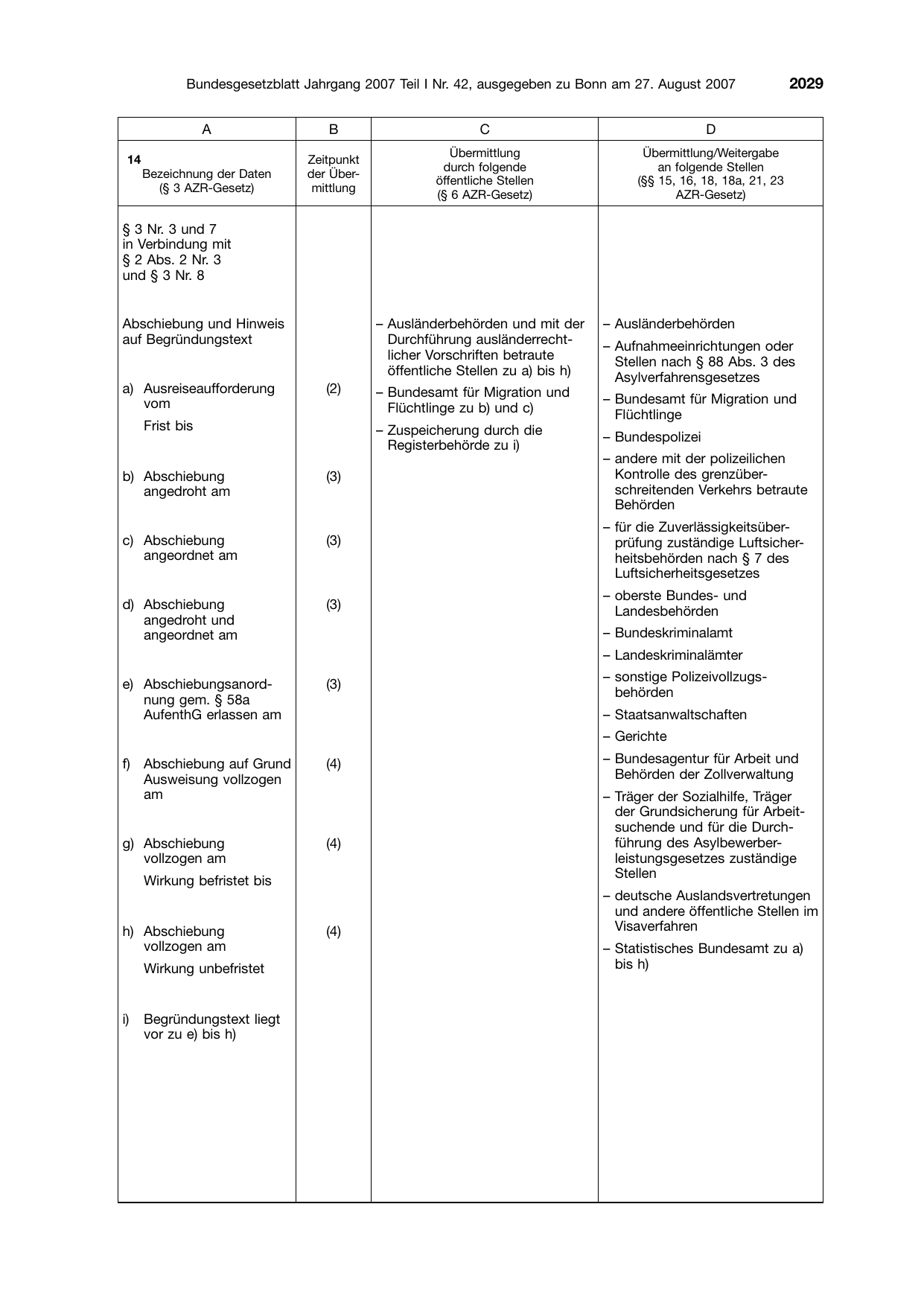 BGBl. 2007, Seite 2029 — Originalseite als Abbildung