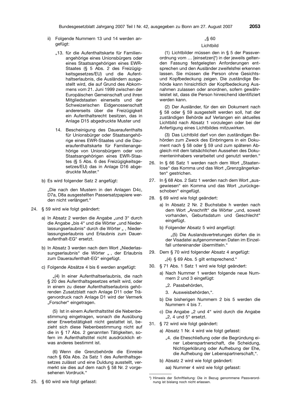 BGBl. 2007, Seite 2053 — Originalseite als Abbildung