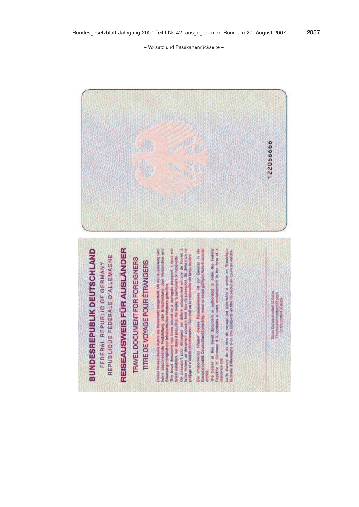 BGBl. 2007, Seite 2057 — Originalseite als Abbildung