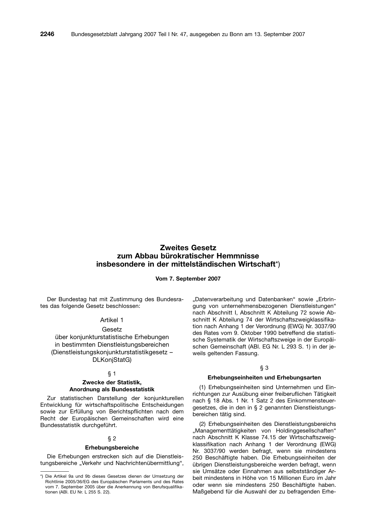 BGBl. 2007, Seite 2246 — Originalseite als Abbildung