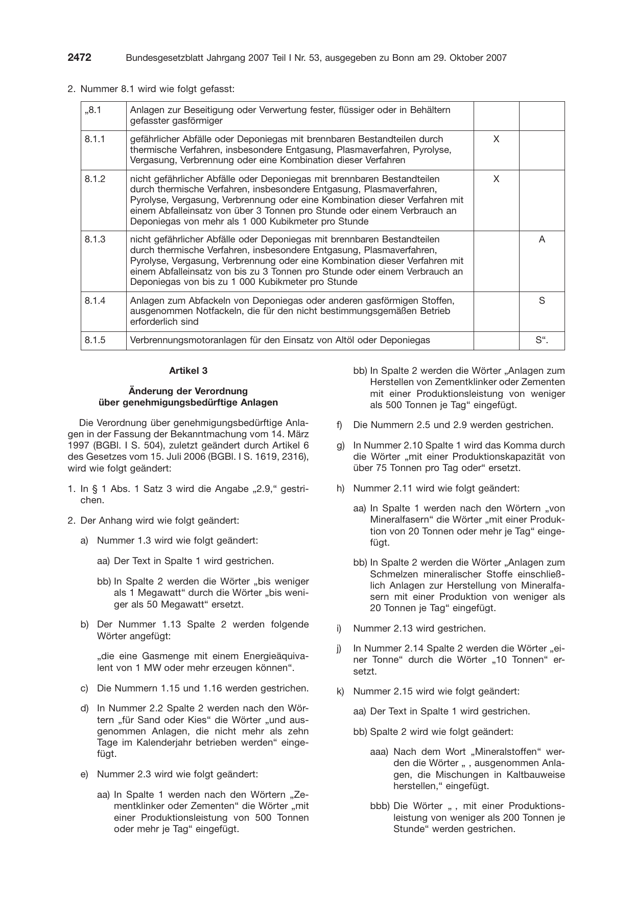 BGBl. 2007, Seite 2472 — Originalseite als Abbildung