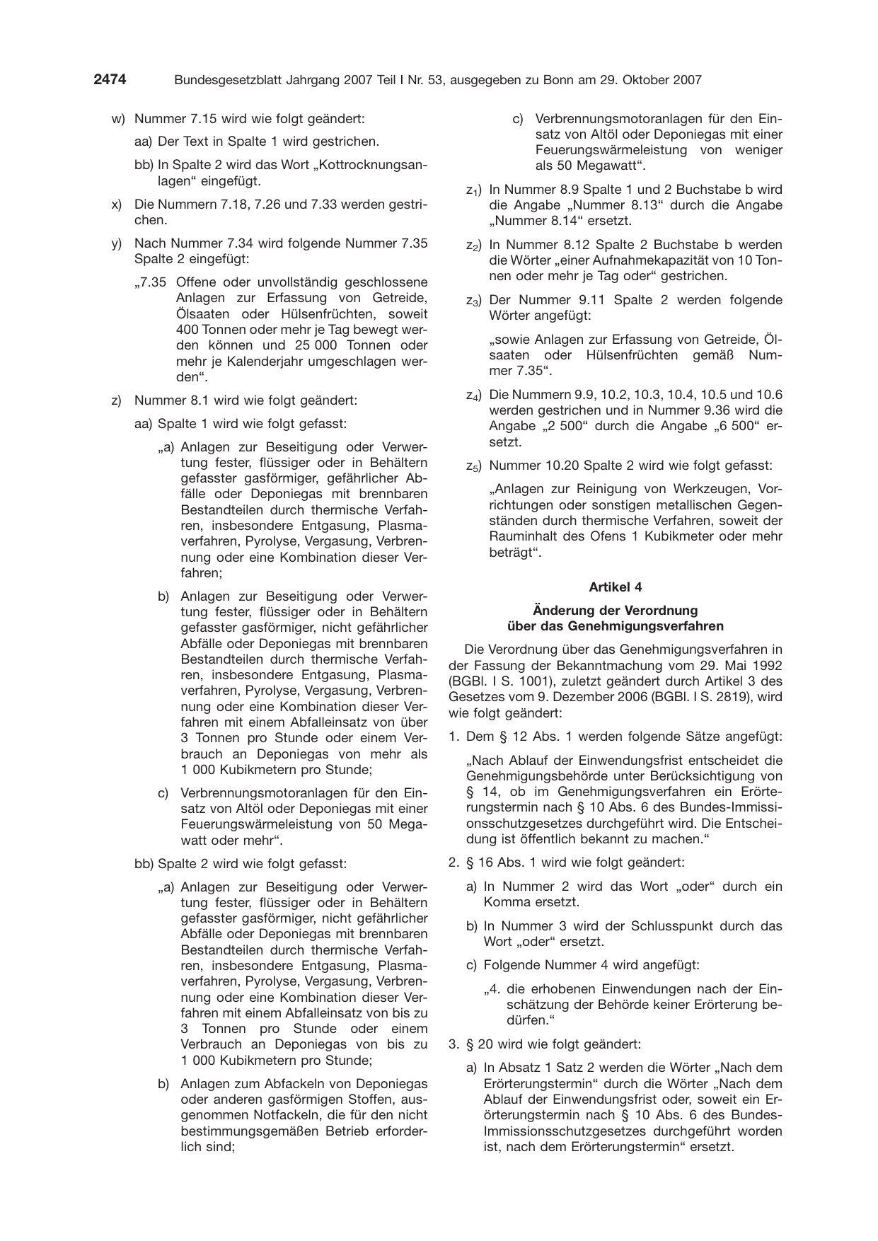 BGBl. 2007, Seite 2474 — Originalseite als Abbildung