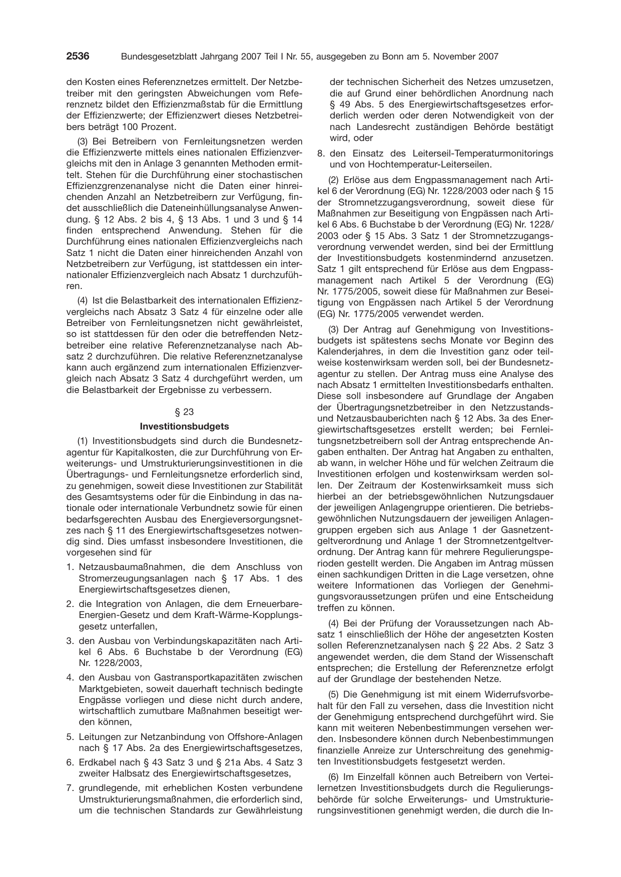 BGBl. 2007, Seite 2536 — Originalseite als Abbildung