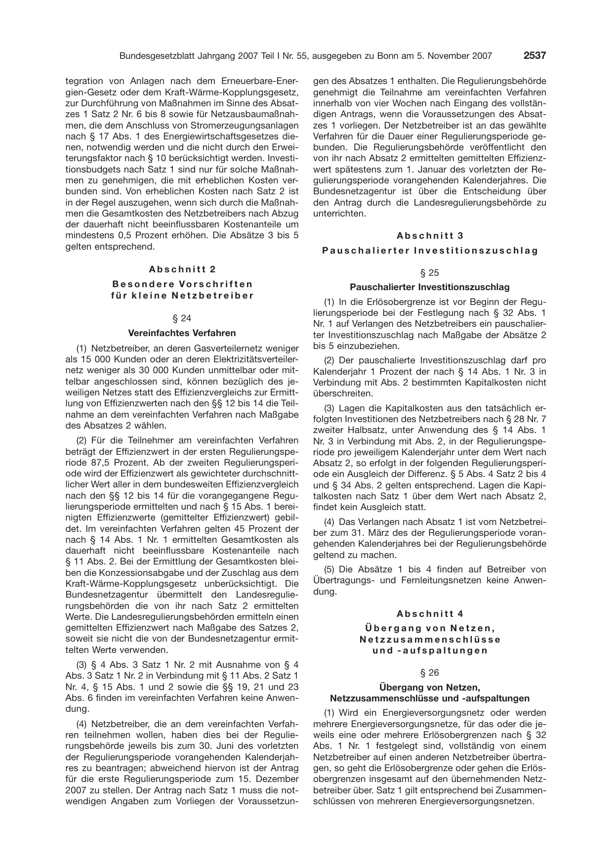 BGBl. 2007, Seite 2537 — Originalseite als Abbildung