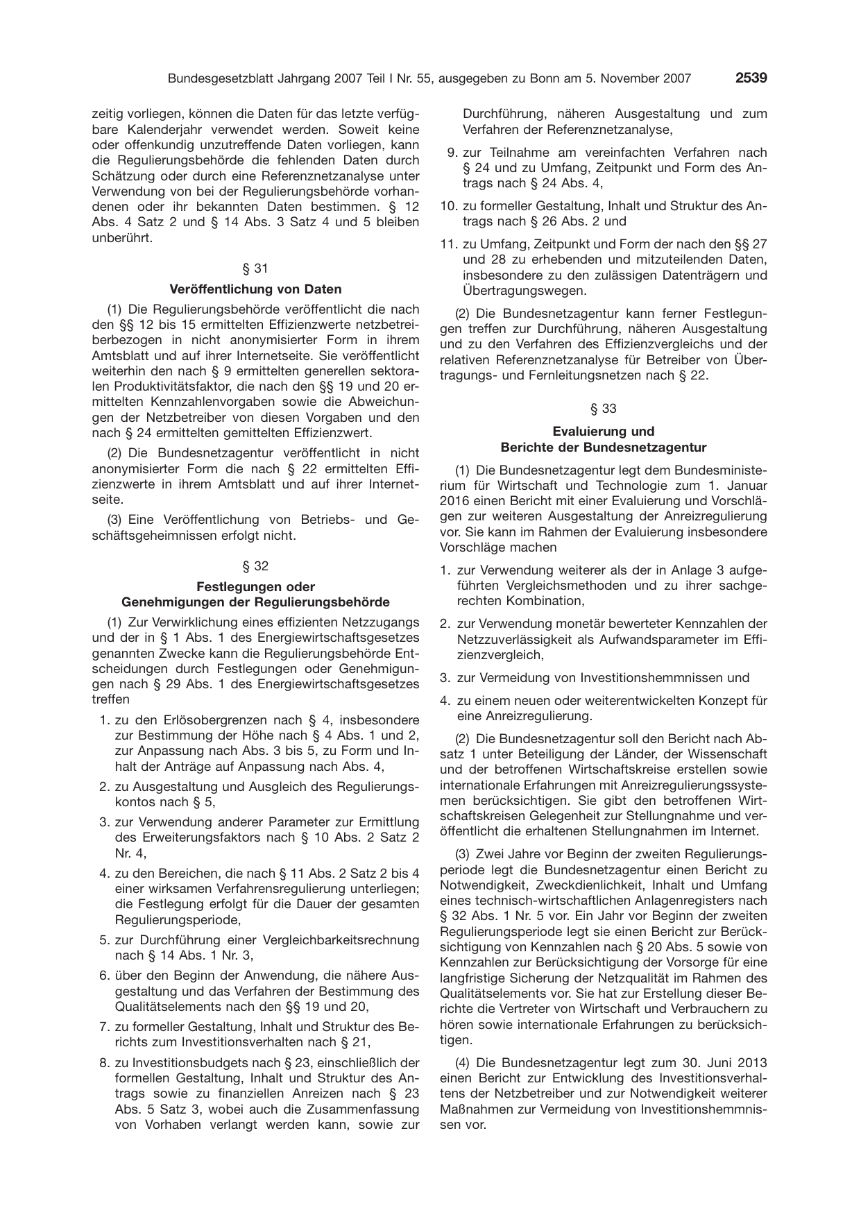 BGBl. 2007, Seite 2539 — Originalseite als Abbildung