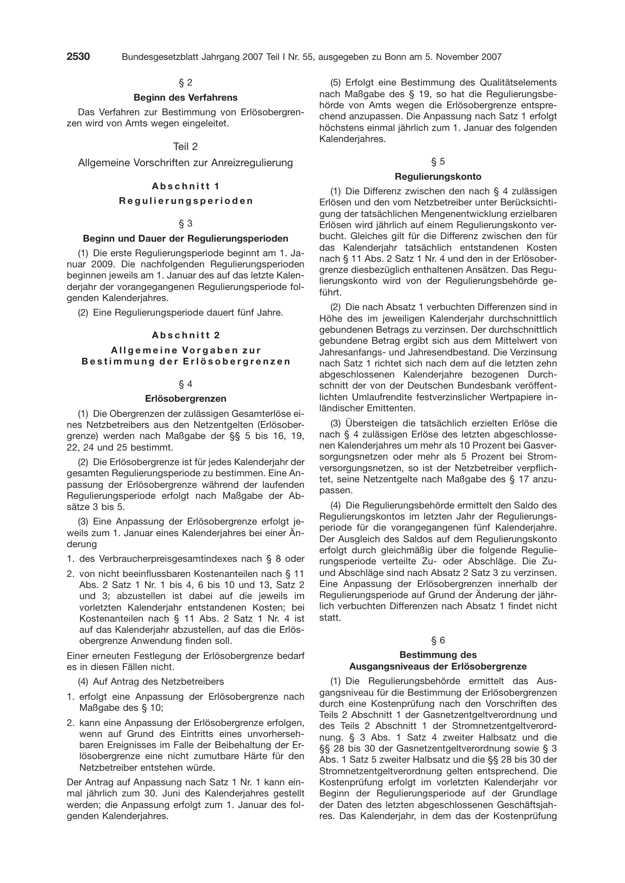 BGBl. 2007, Seite 2530 — Originalseite als Abbildung
