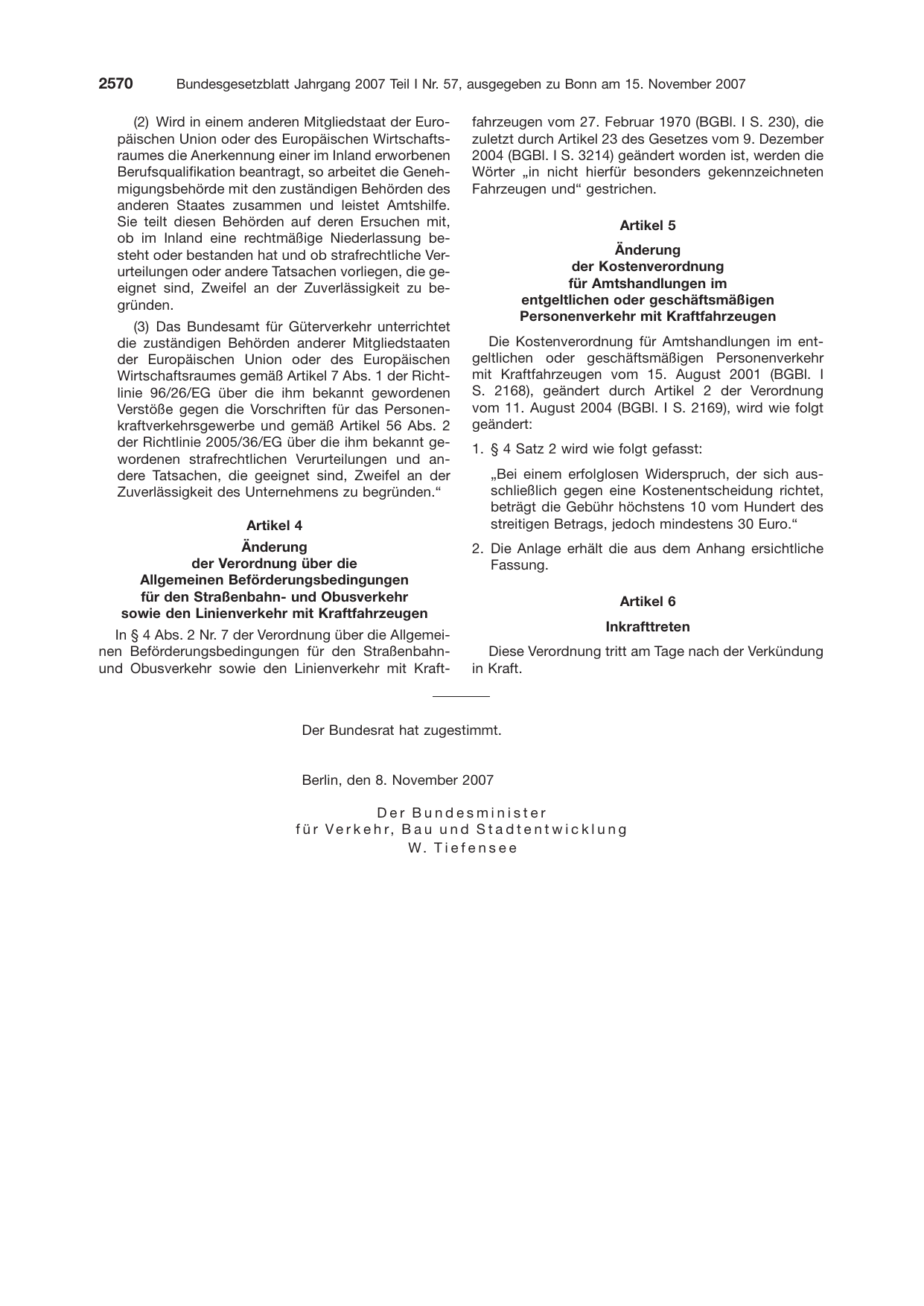 BGBl. 2007, Seite 2570 — Originalseite als Abbildung