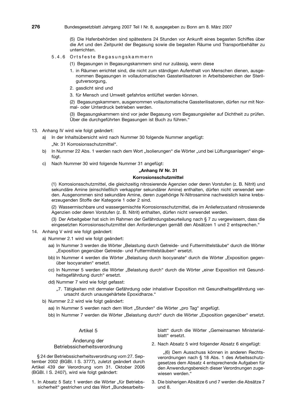 BGBl. 2007, Seite 276 — Originalseite als Abbildung