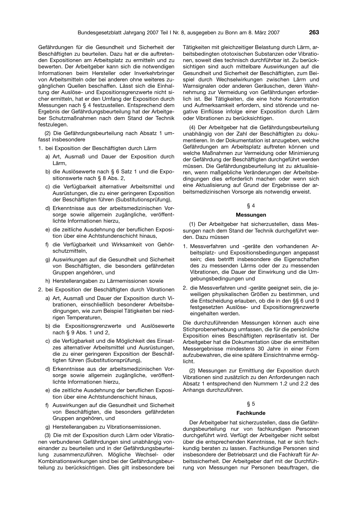 BGBl. 2007, Seite 263 — Originalseite als Abbildung