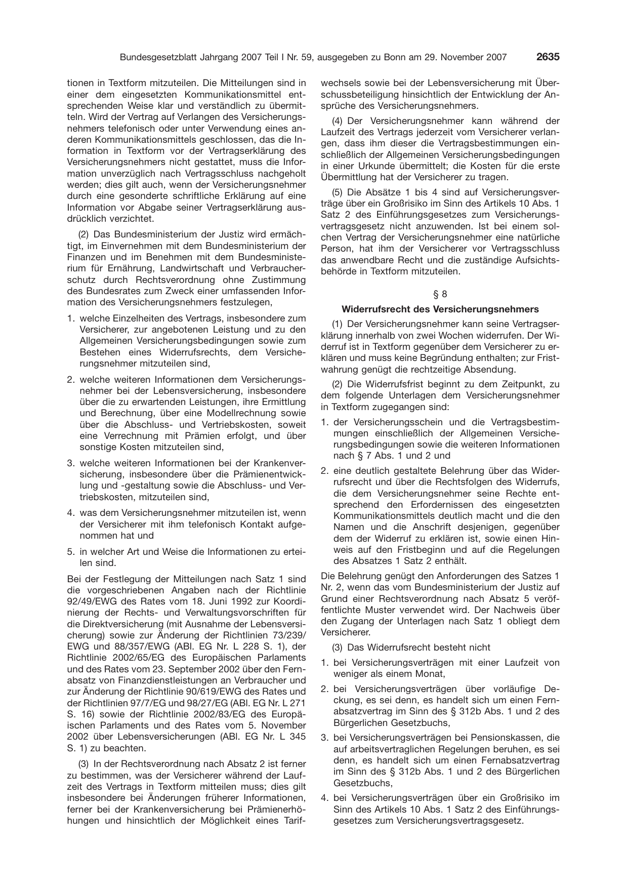 BGBl. 2007, Seite 2635 — Originalseite als Abbildung
