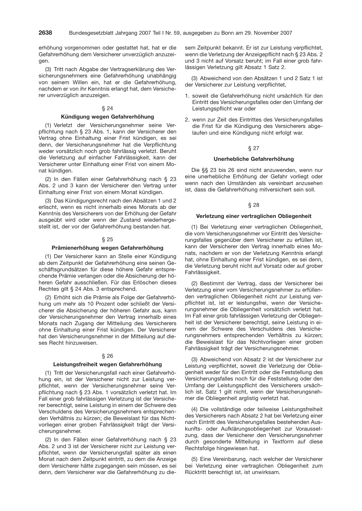 BGBl. 2007, Seite 2638 — Originalseite als Abbildung