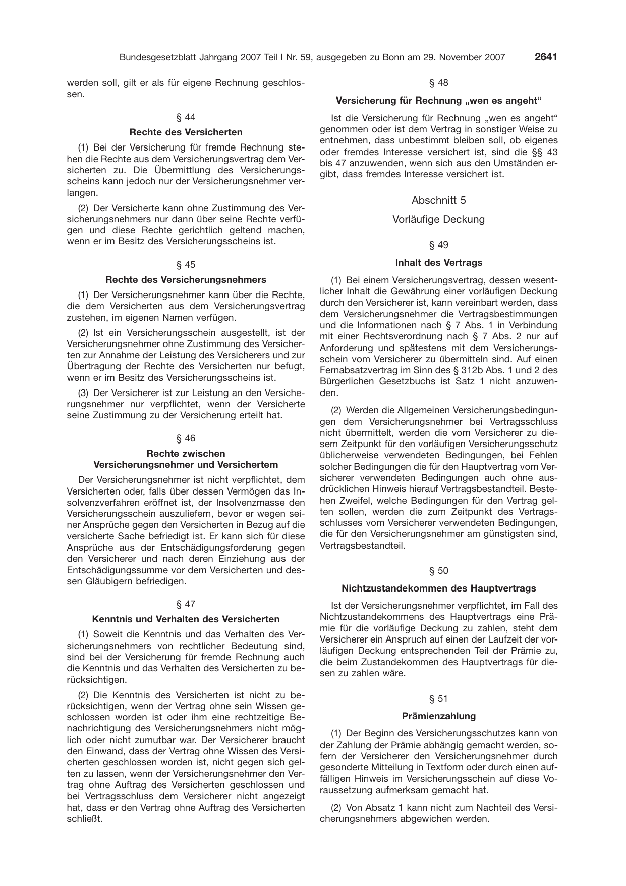 BGBl. 2007, Seite 2641 — Originalseite als Abbildung