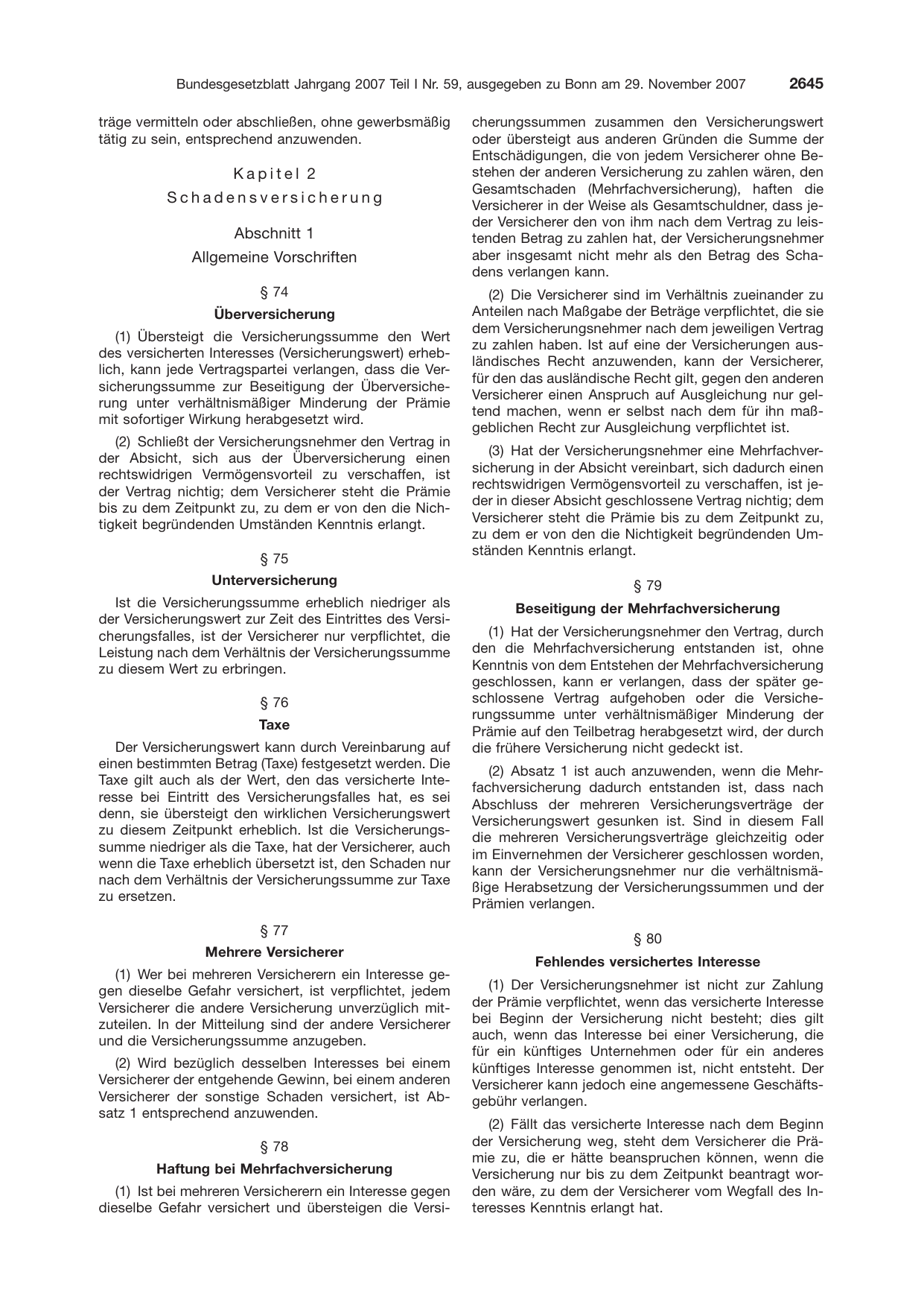 BGBl. 2007, Seite 2645 — Originalseite als Abbildung