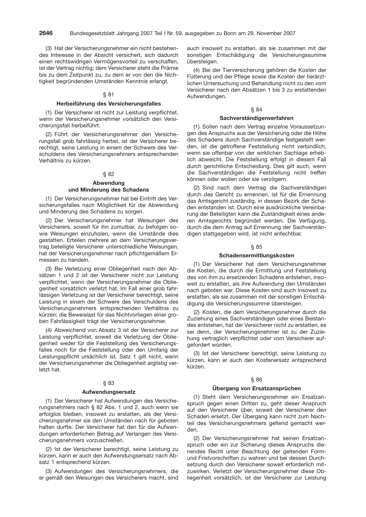 BGBl. 2007, Seite 2646 — Originalseite als Abbildung