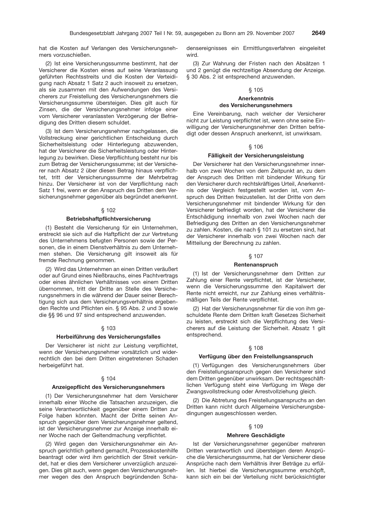 BGBl. 2007, Seite 2649 — Originalseite als Abbildung