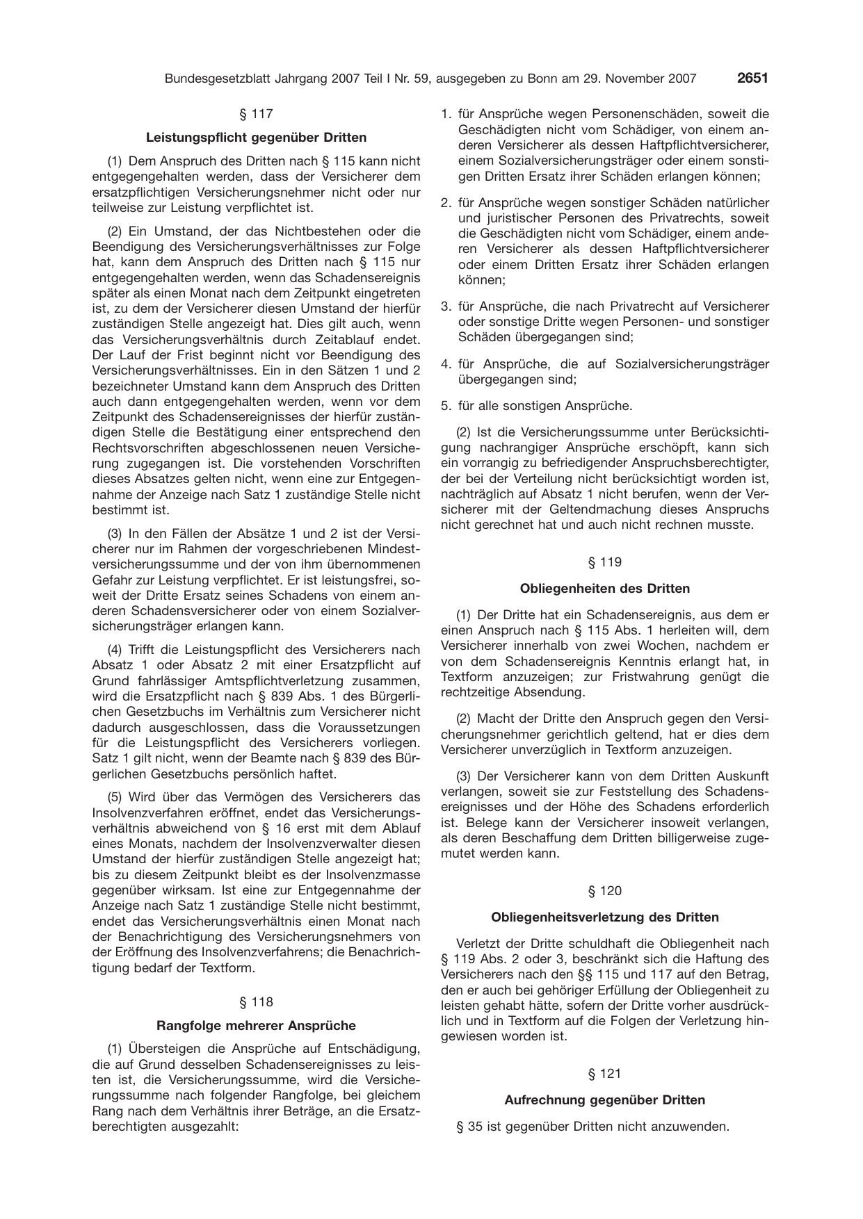 BGBl. 2007, Seite 2651 — Originalseite als Abbildung