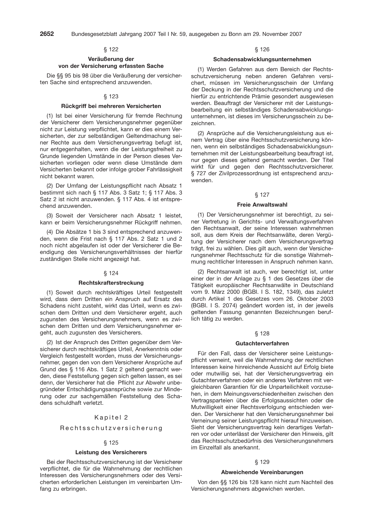 BGBl. 2007, Seite 2652 — Originalseite als Abbildung