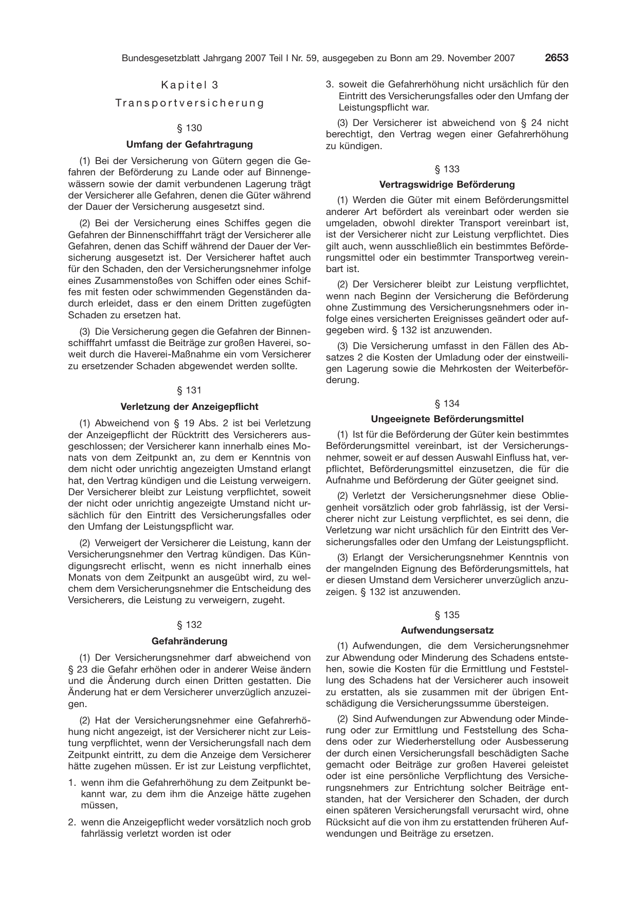BGBl. 2007, Seite 2653 — Originalseite als Abbildung