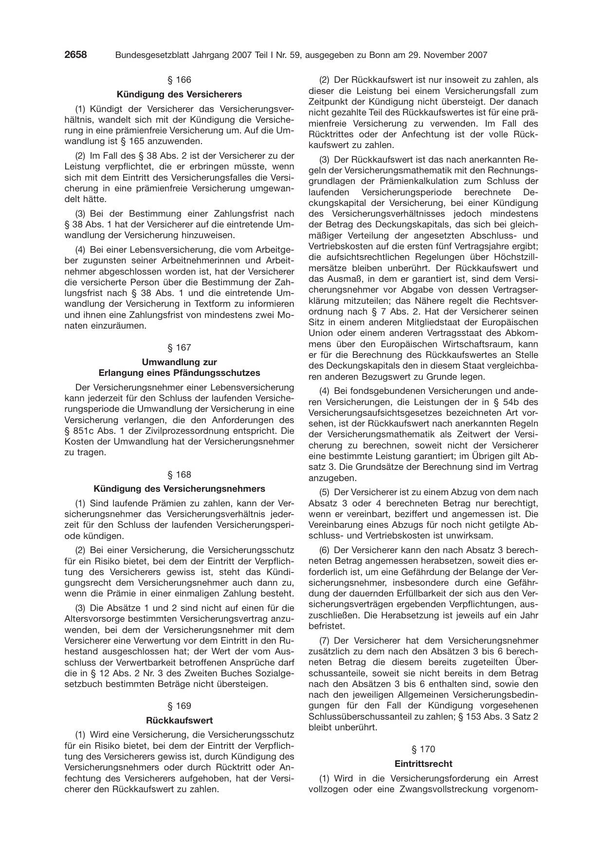BGBl. 2007, Seite 2658 — Originalseite als Abbildung