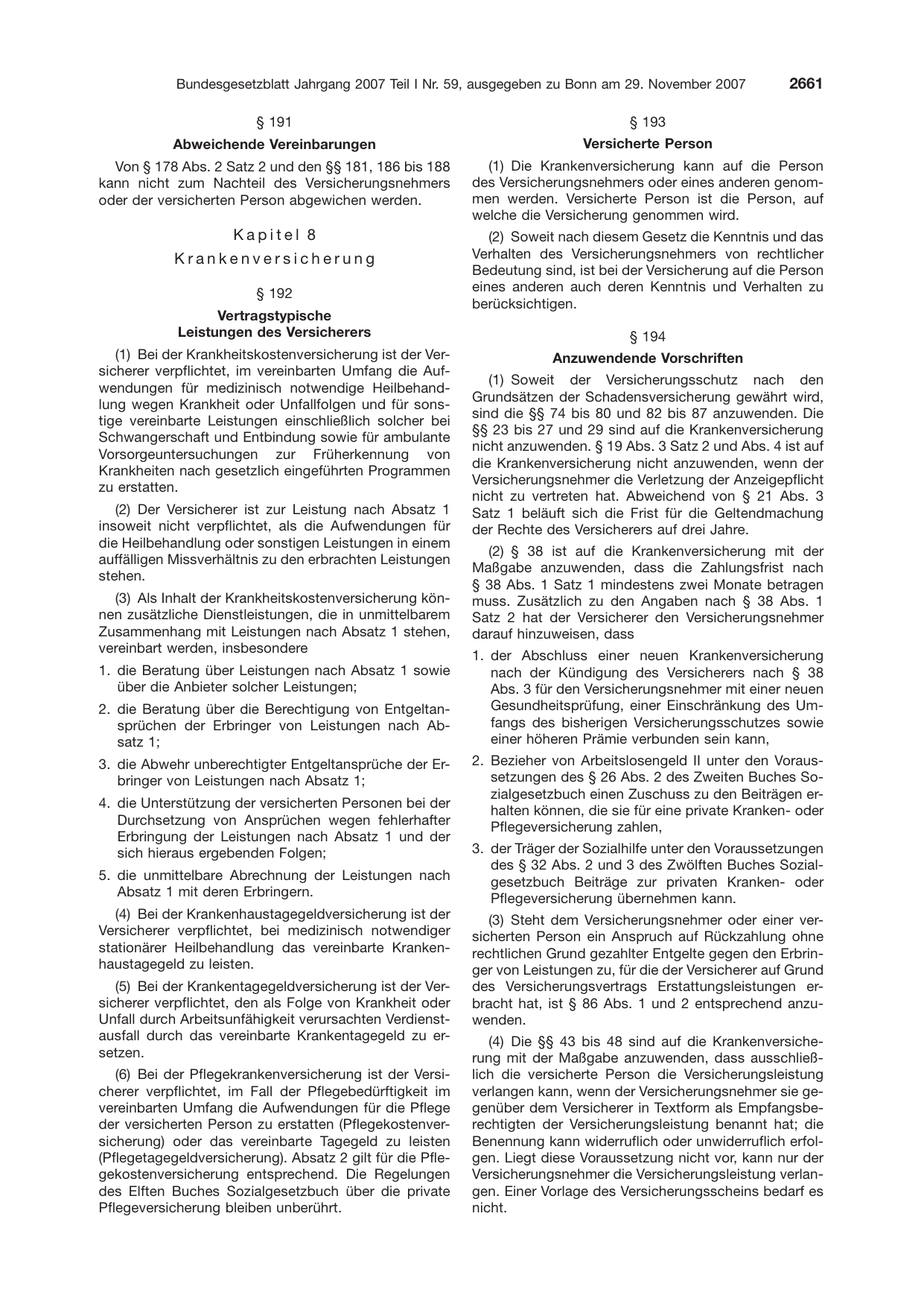 BGBl. 2007, Seite 2661 — Originalseite als Abbildung