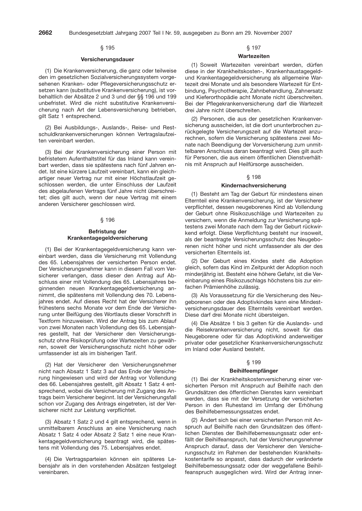 BGBl. 2007, Seite 2662 — Originalseite als Abbildung
