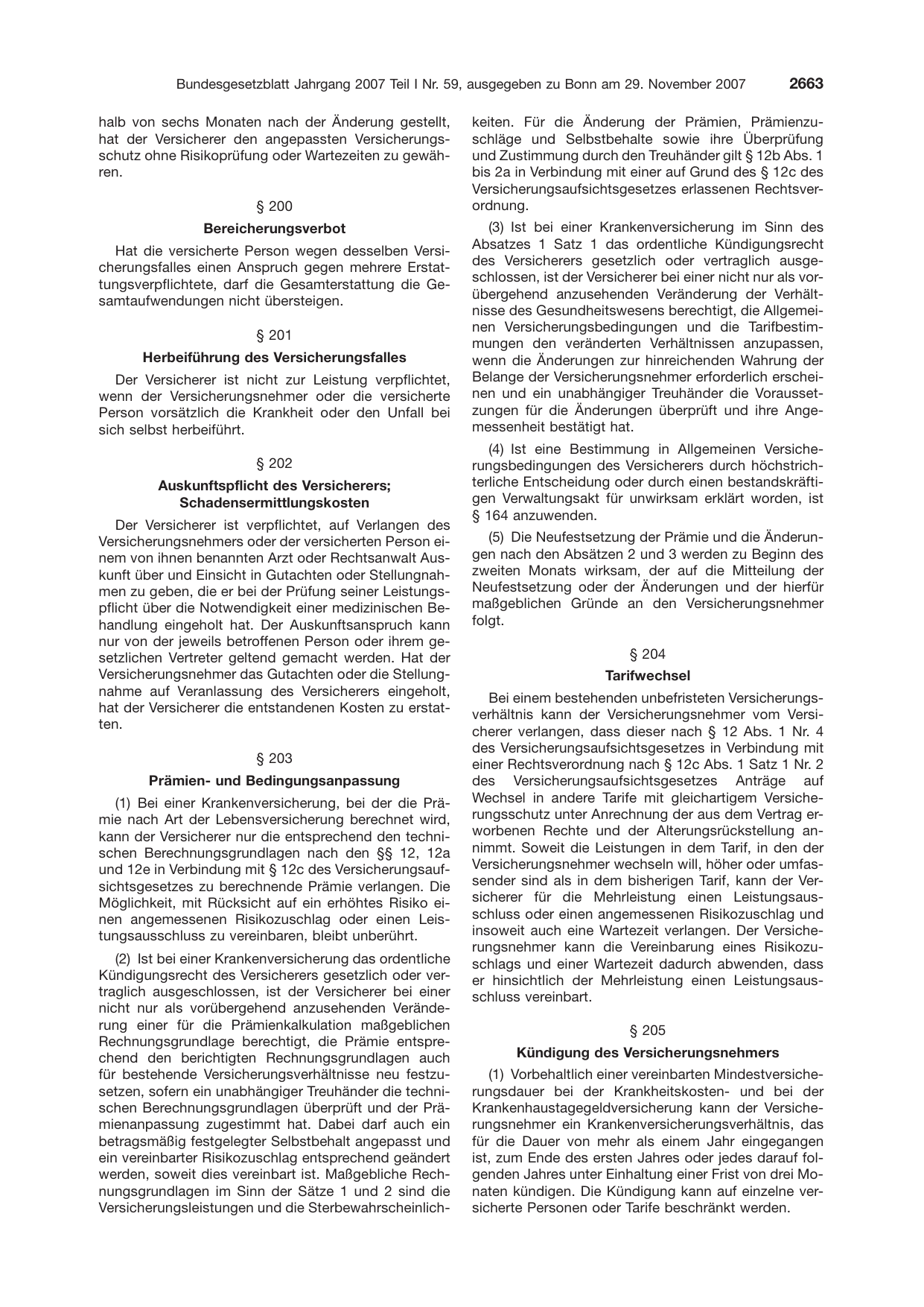 BGBl. 2007, Seite 2663 — Originalseite als Abbildung