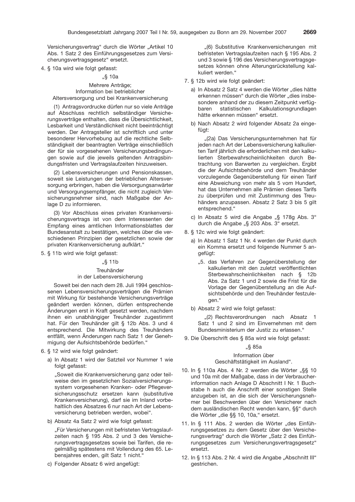BGBl. 2007, Seite 2669 — Originalseite als Abbildung