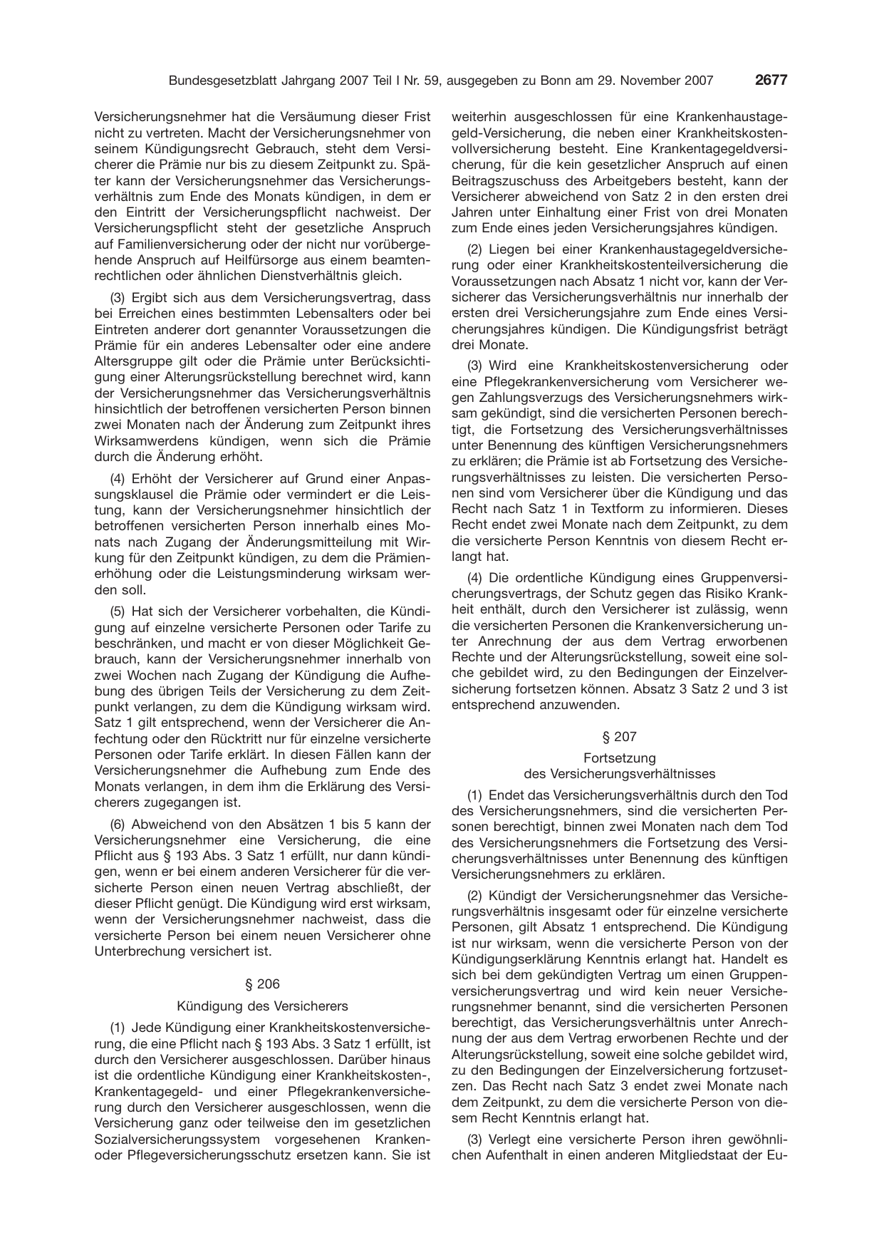 BGBl. 2007, Seite 2677 — Originalseite als Abbildung
