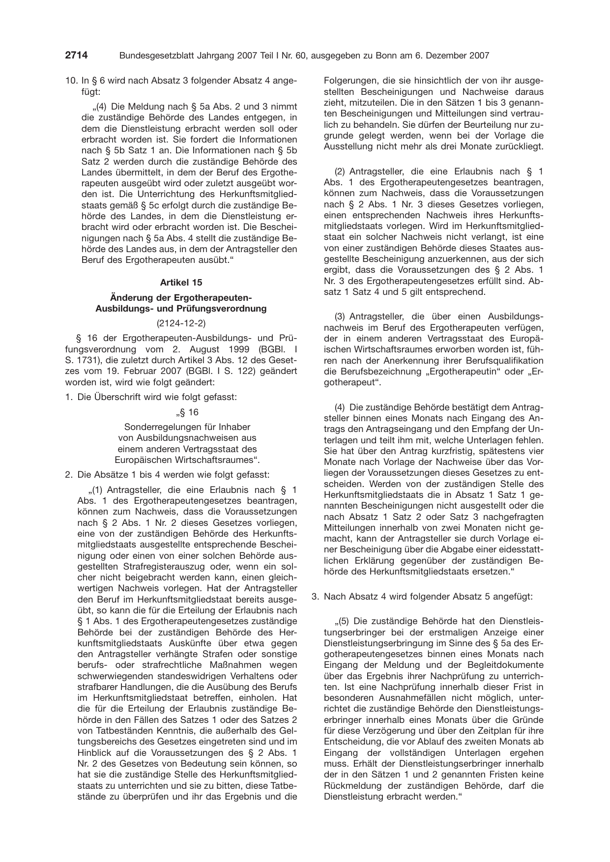 BGBl. 2007, Seite 2714 — Originalseite als Abbildung