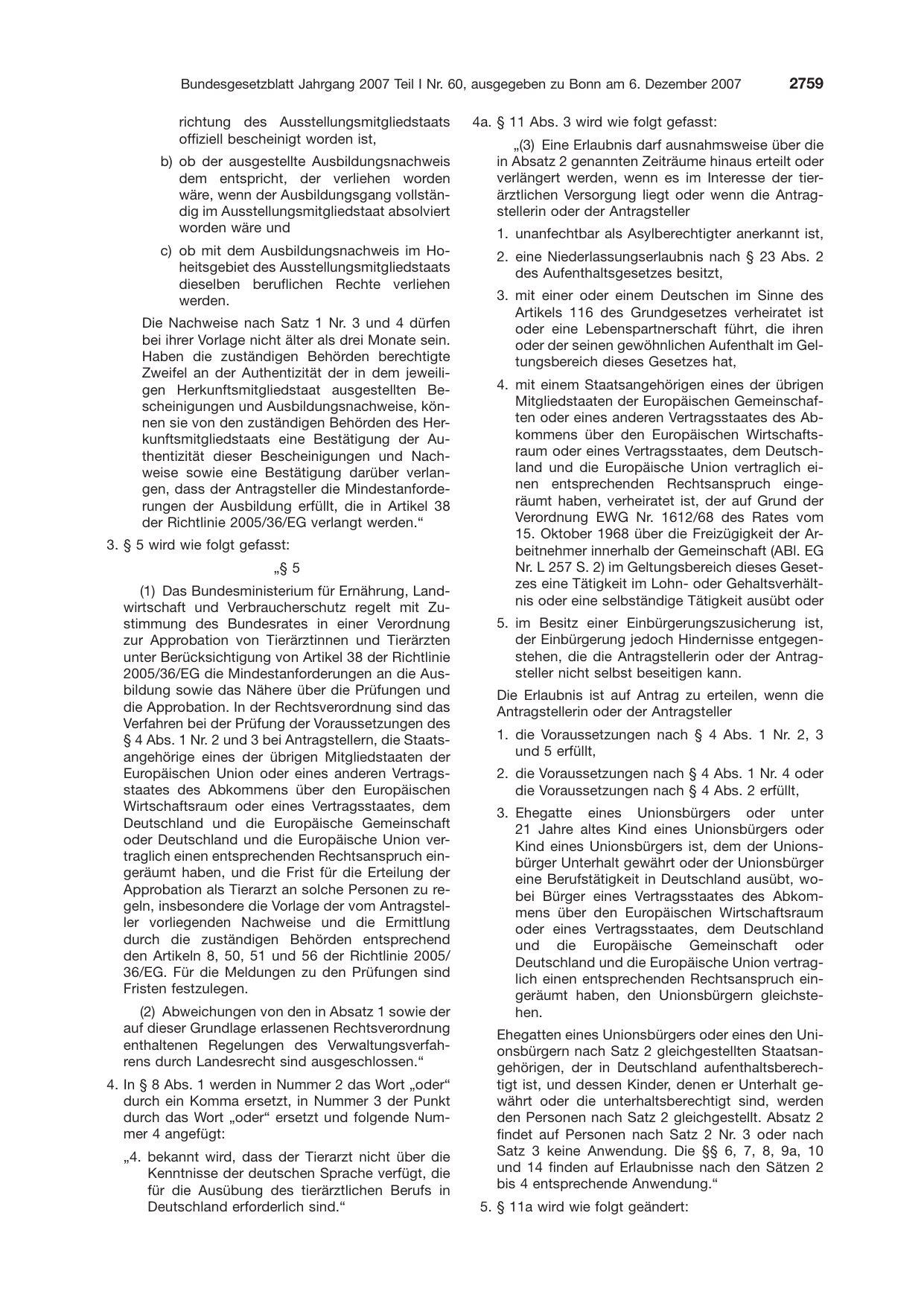 BGBl. 2007, Seite 2759 — Originalseite als Abbildung
