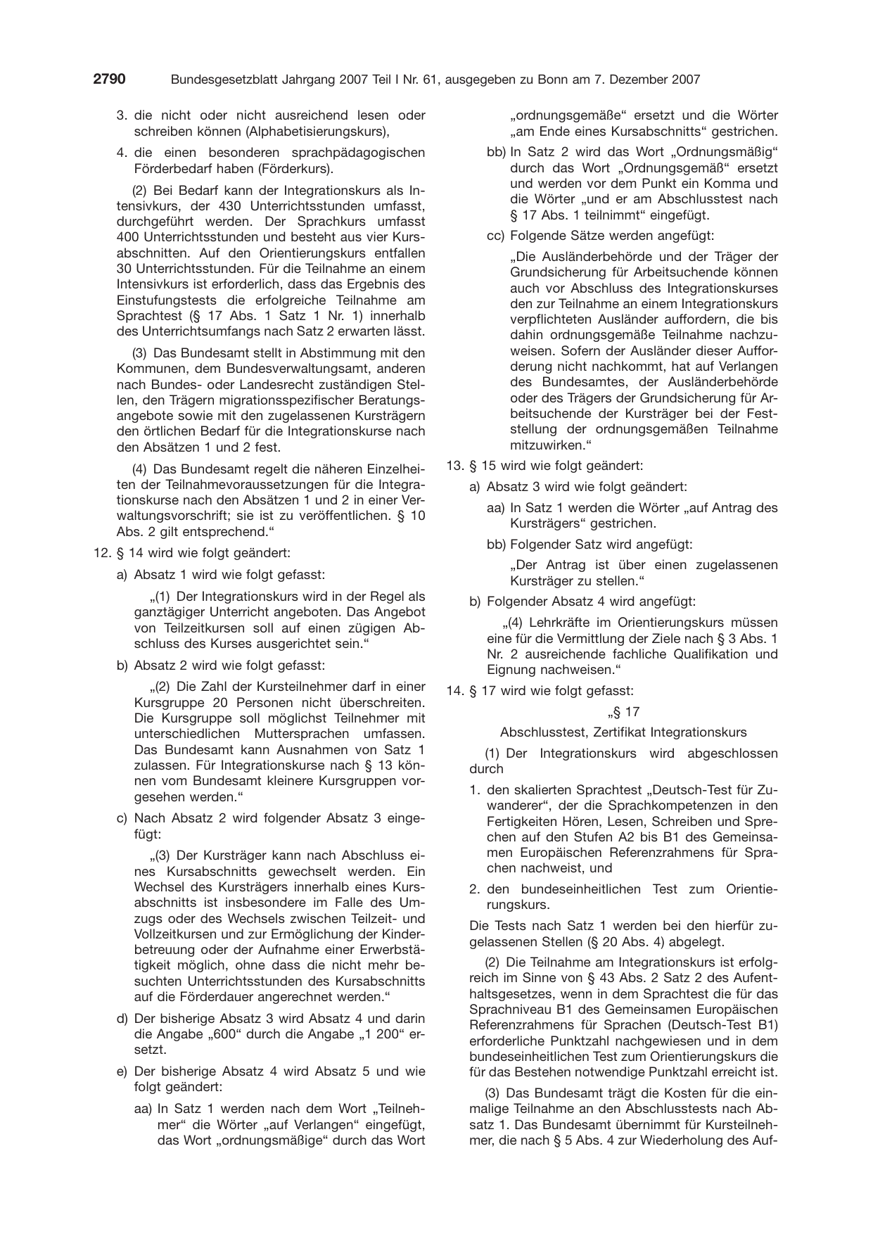 BGBl. 2007, Seite 2790 — Originalseite als Abbildung
