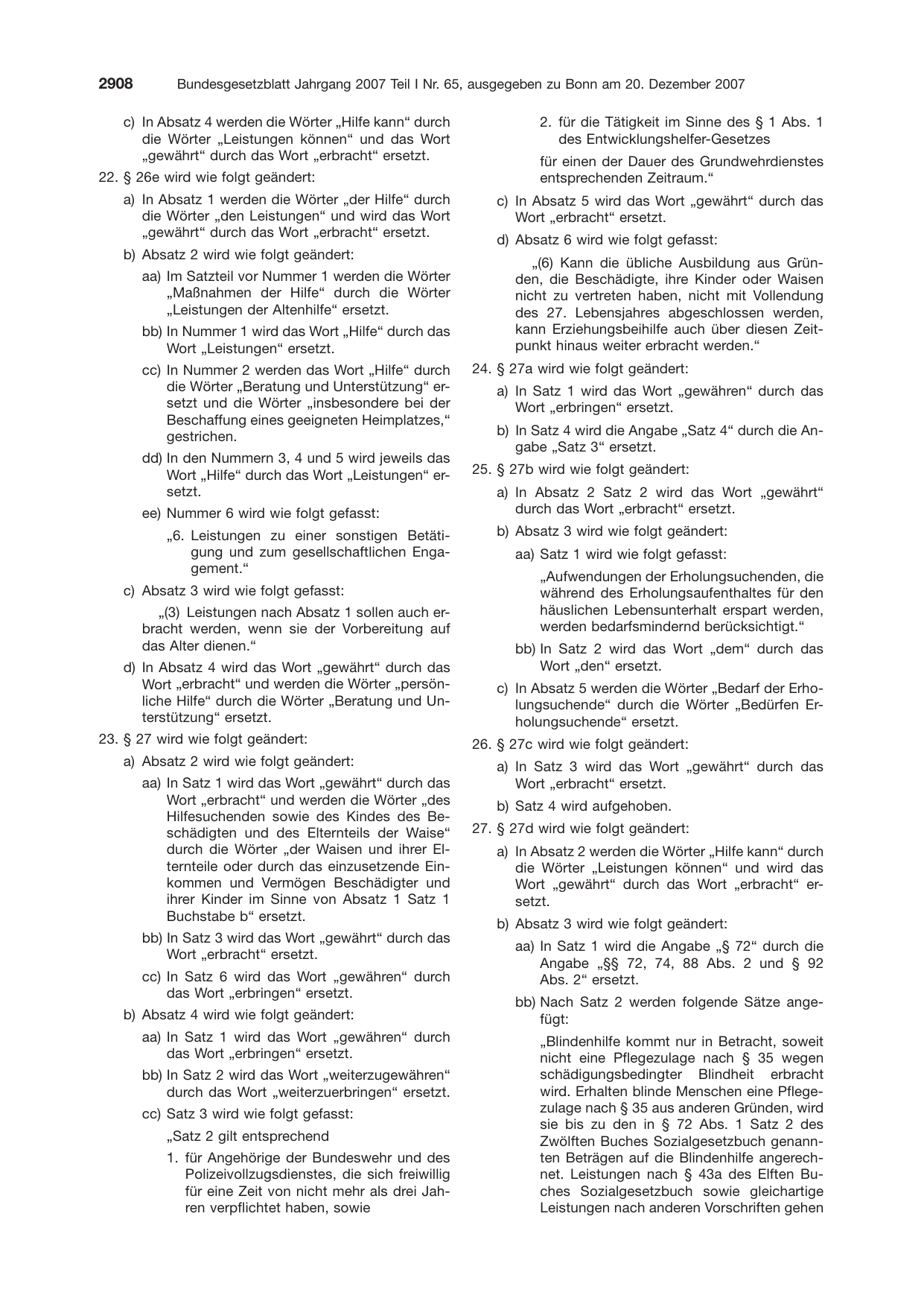 BGBl. 2007, Seite 2908 — Originalseite als Abbildung