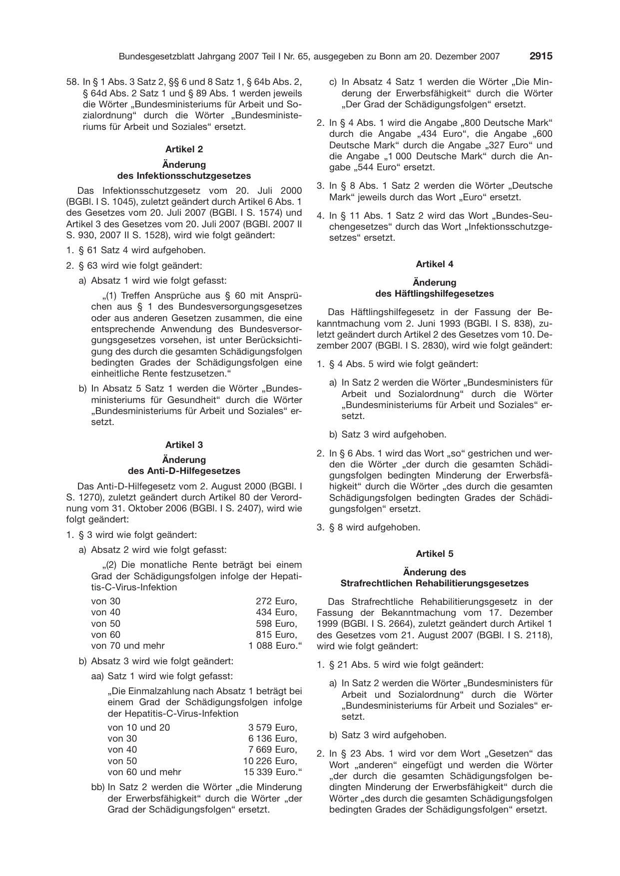 BGBl. 2007, Seite 2915 — Originalseite als Abbildung