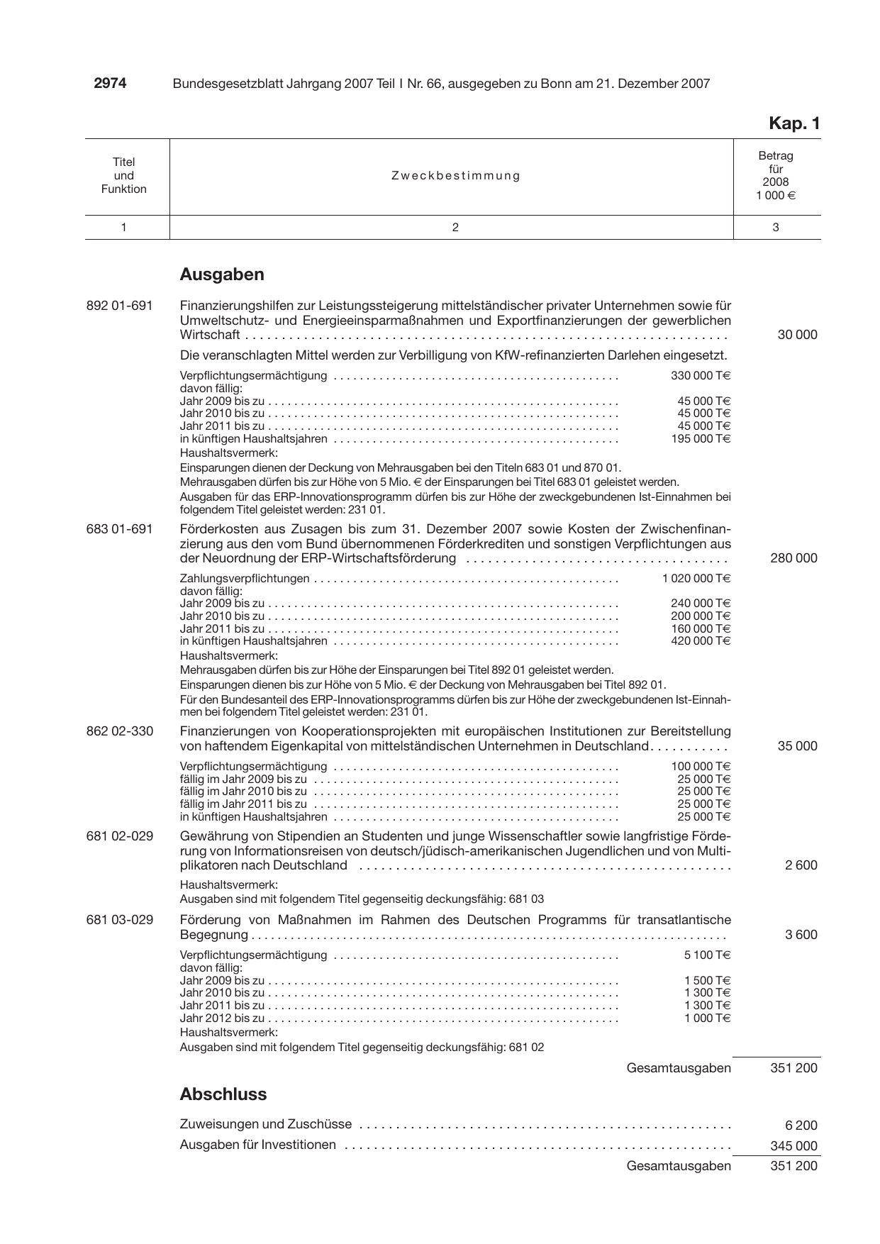 BGBl. 2007 — Originalseite als Abbildung