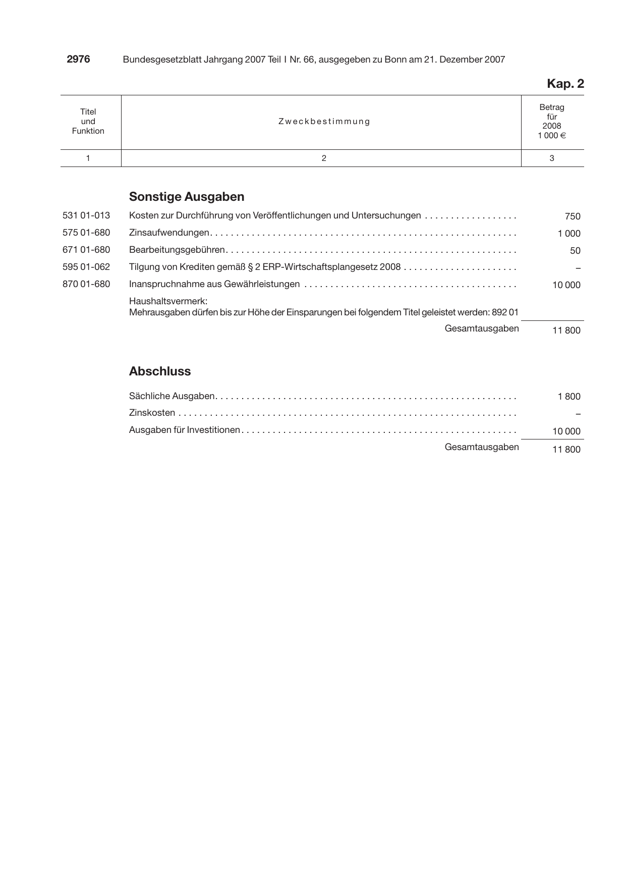 BGBl. 2007 — Originalseite als Abbildung