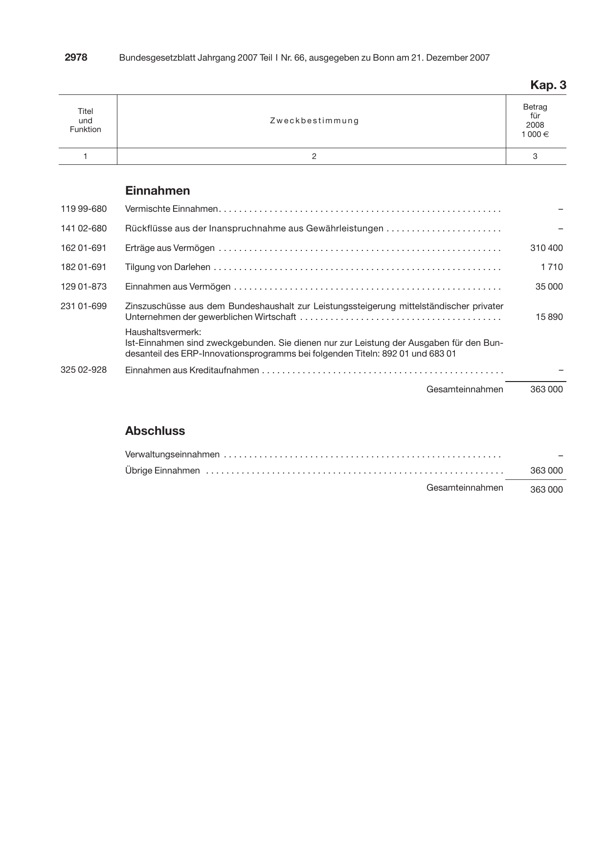 BGBl. 2007 — Originalseite als Abbildung