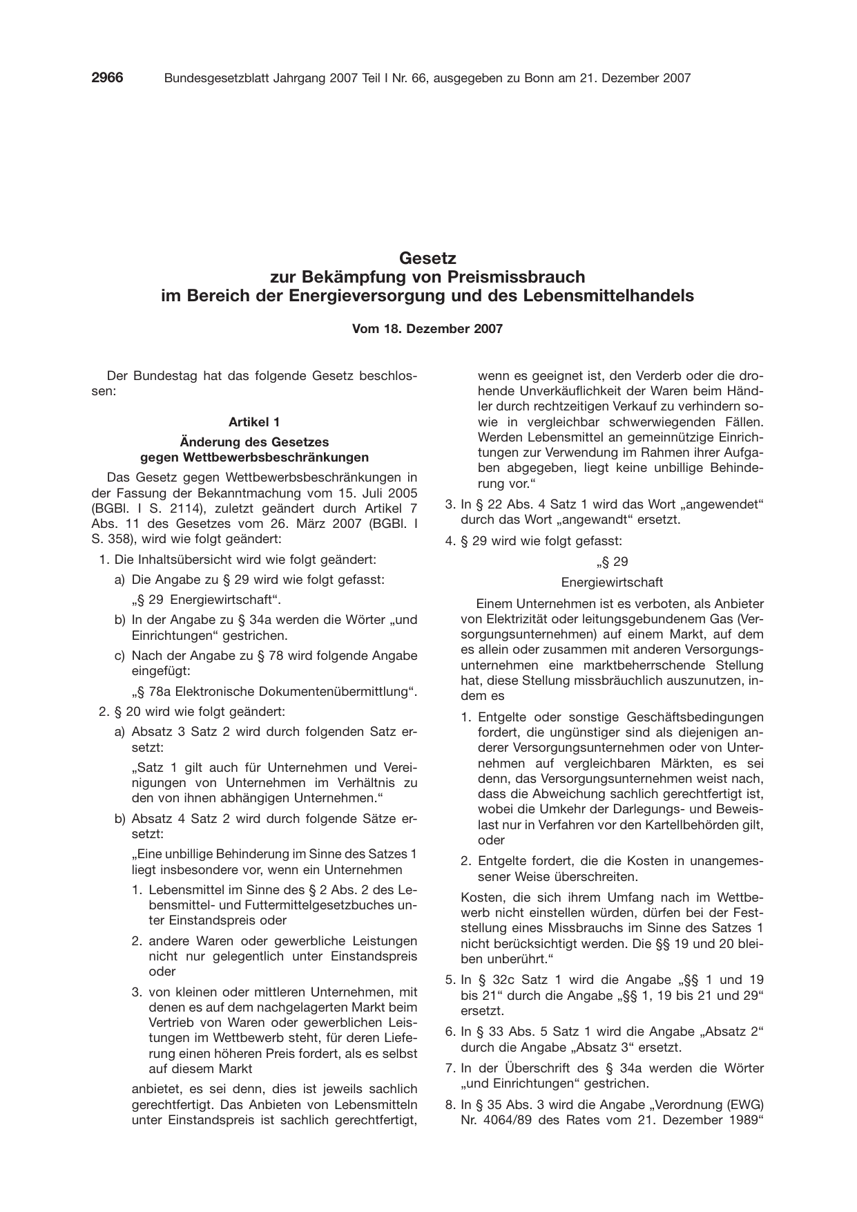 BGBl. 2007 — Originalseite als Abbildung