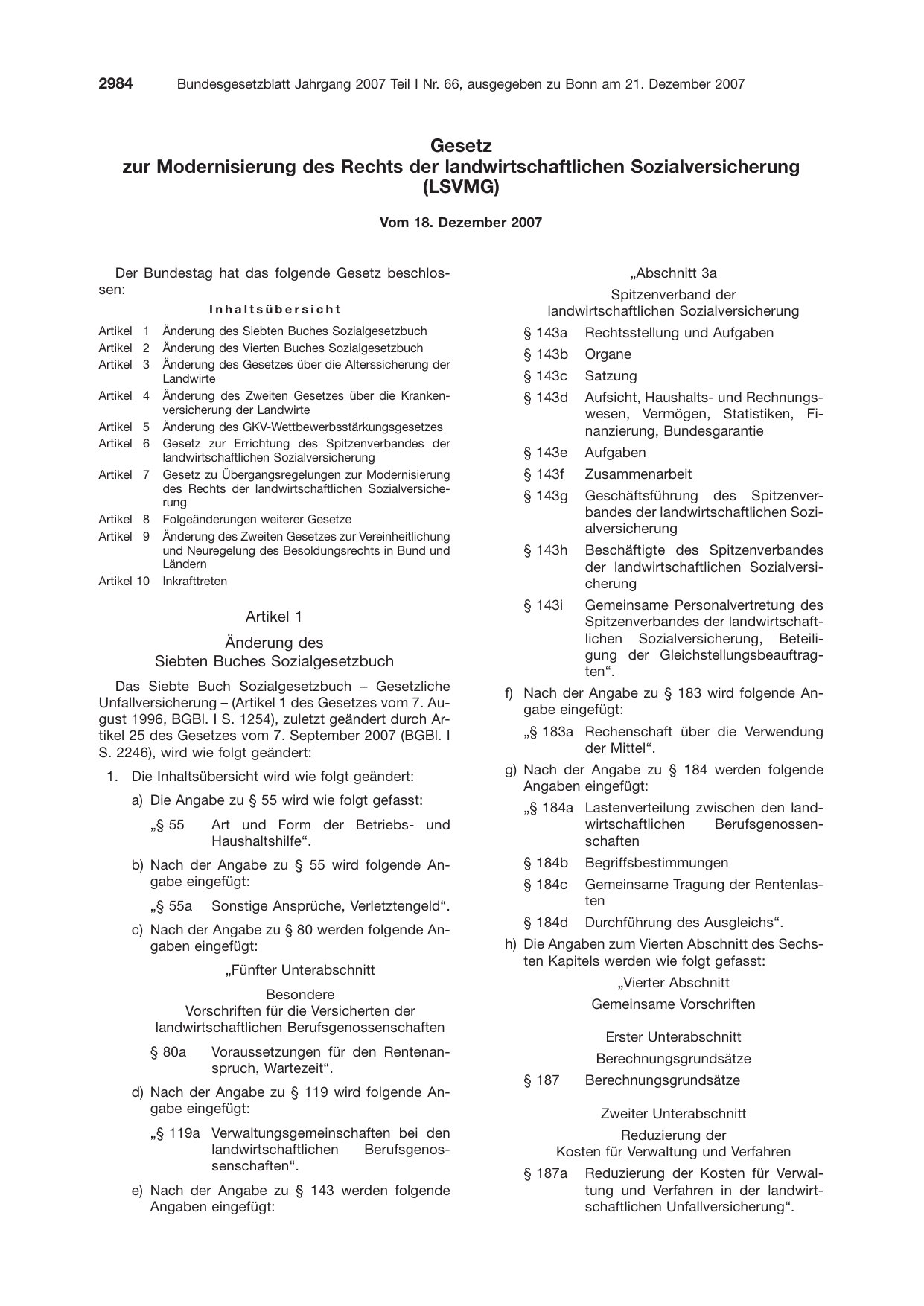 BGBl. 2007 — Originalseite als Abbildung