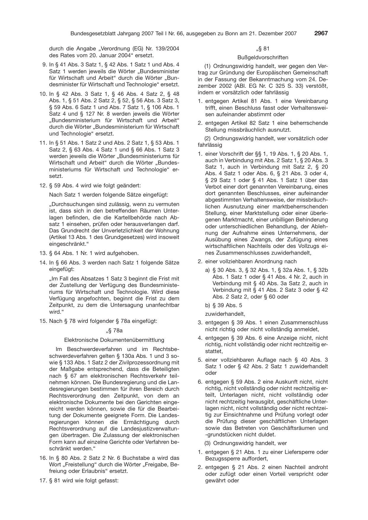 BGBl. 2007 — Originalseite als Abbildung