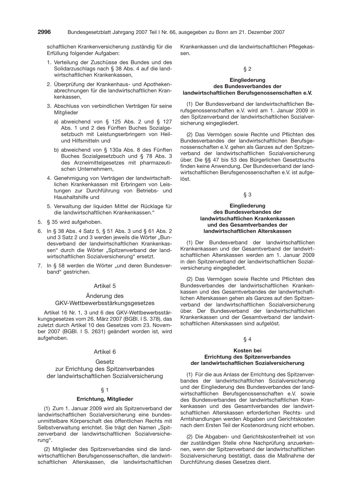BGBl. 2007 — Originalseite als Abbildung