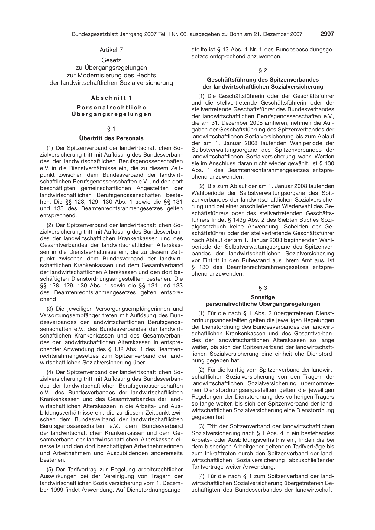 BGBl. 2007 — Originalseite als Abbildung