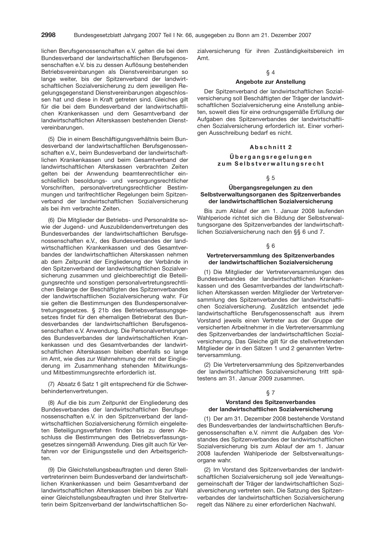 BGBl. 2007 — Originalseite als Abbildung