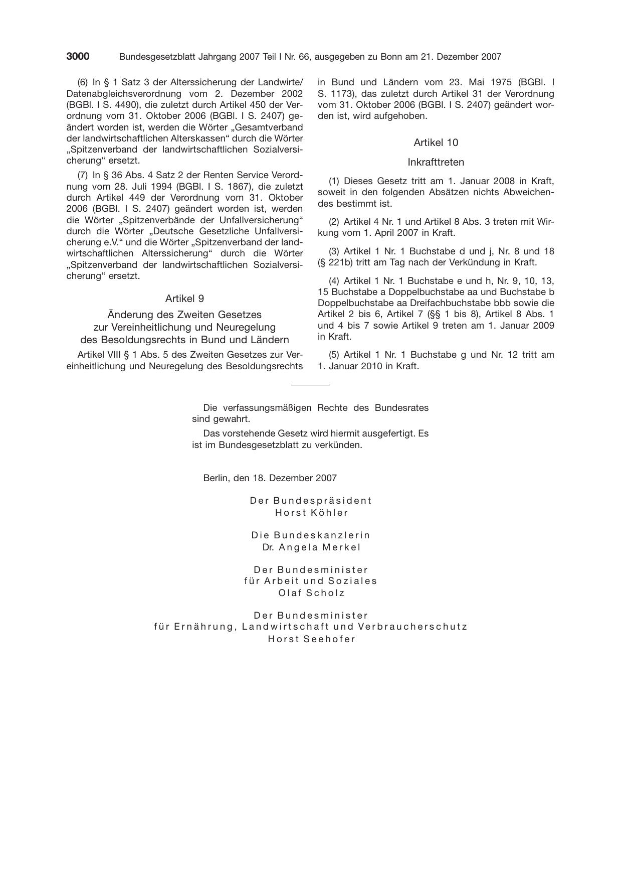 BGBl. 2007 — Originalseite als Abbildung
