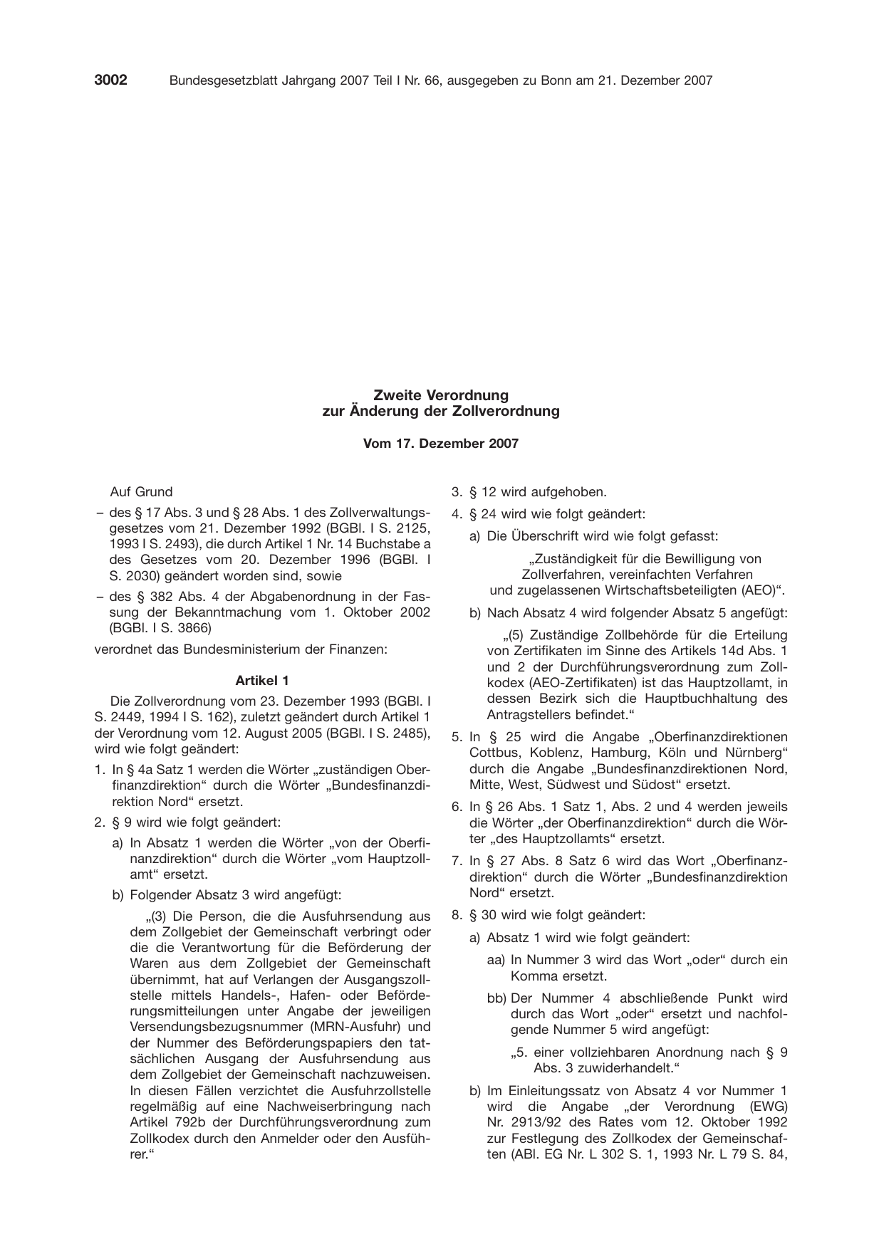BGBl. 2007 — Originalseite als Abbildung