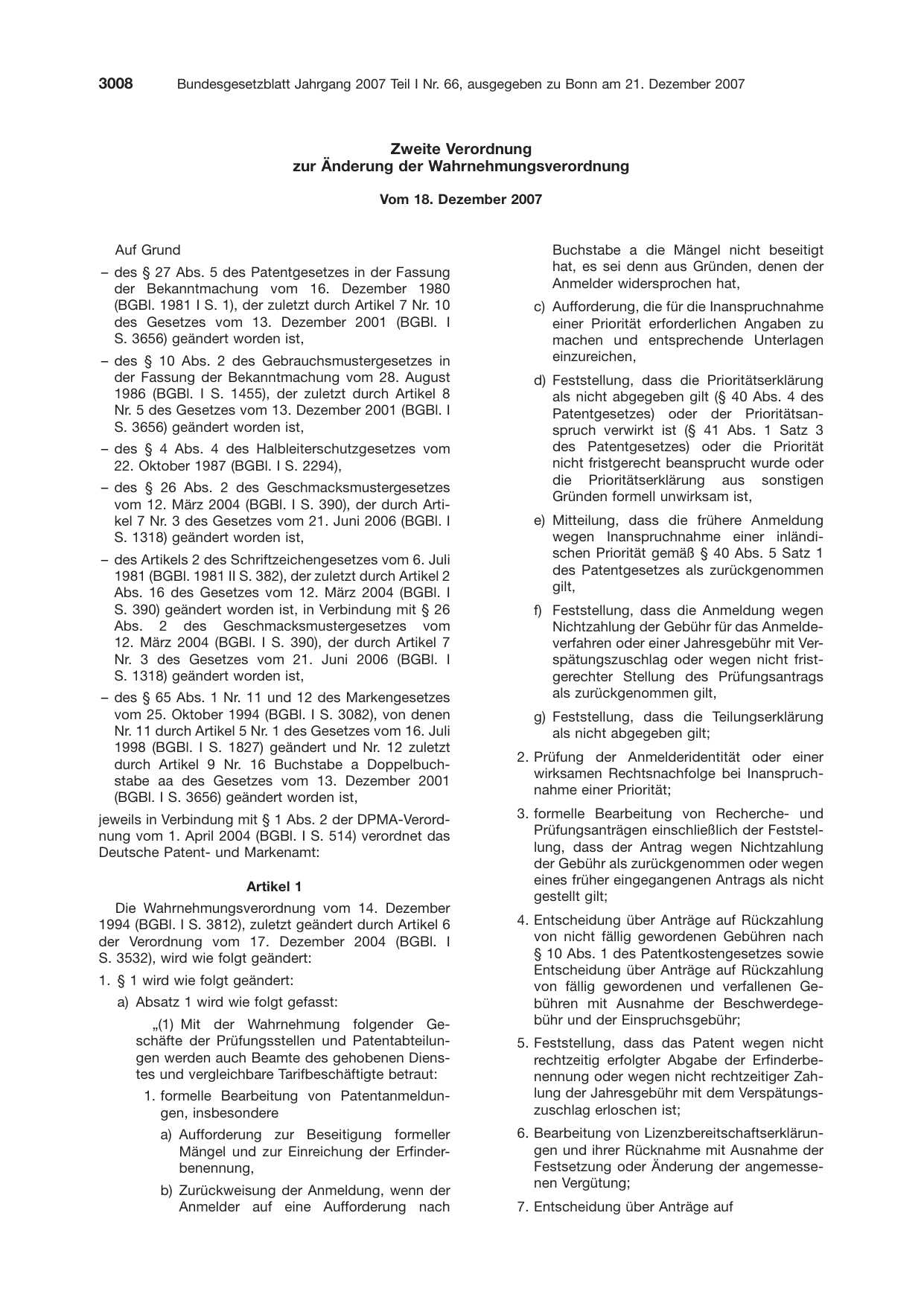BGBl. 2007 — Originalseite als Abbildung