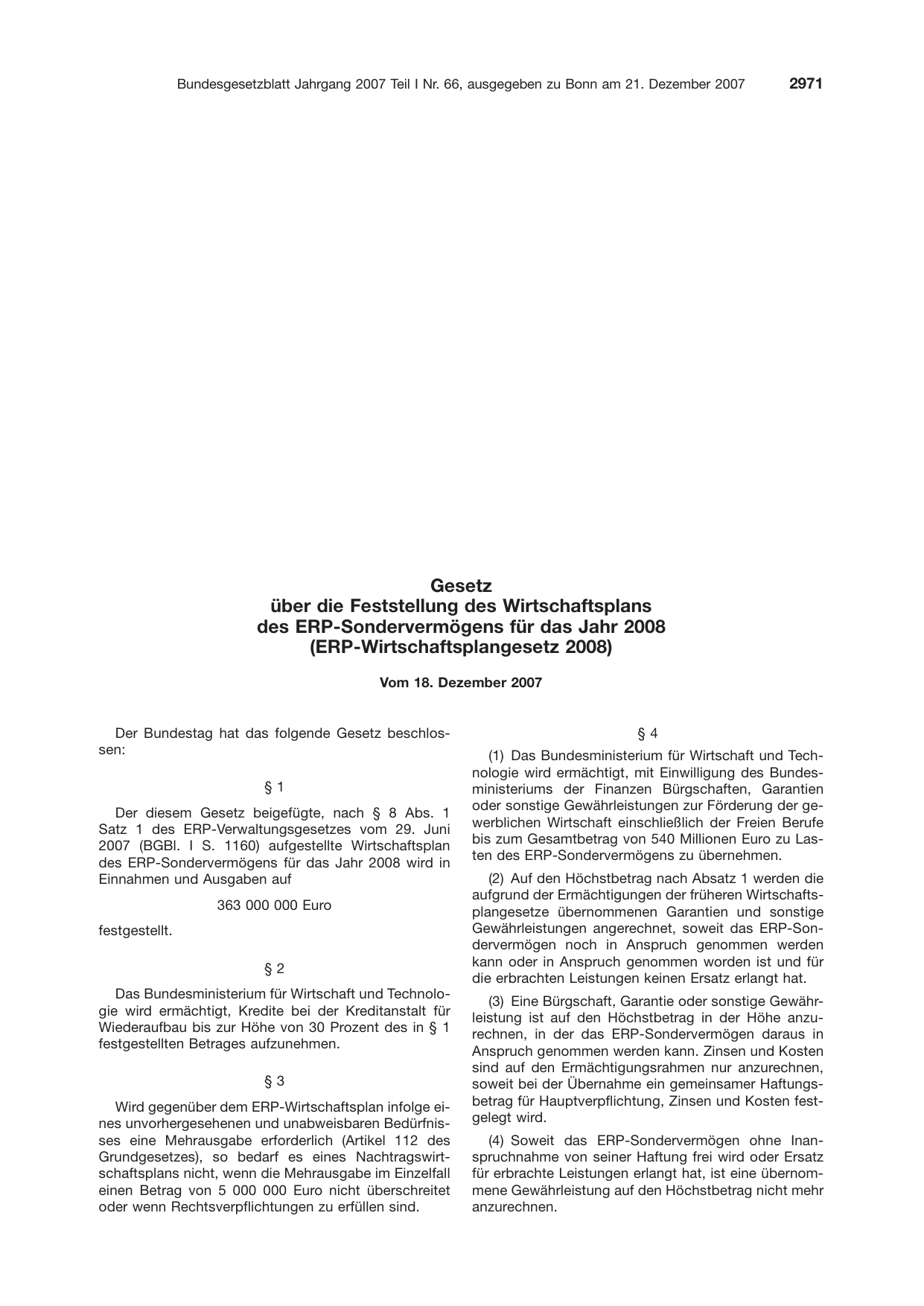 BGBl. 2007 — Originalseite als Abbildung