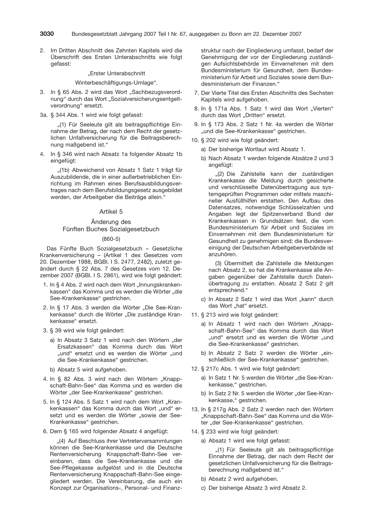 BGBl. 2007, Seite 3030 — Originalseite als Abbildung