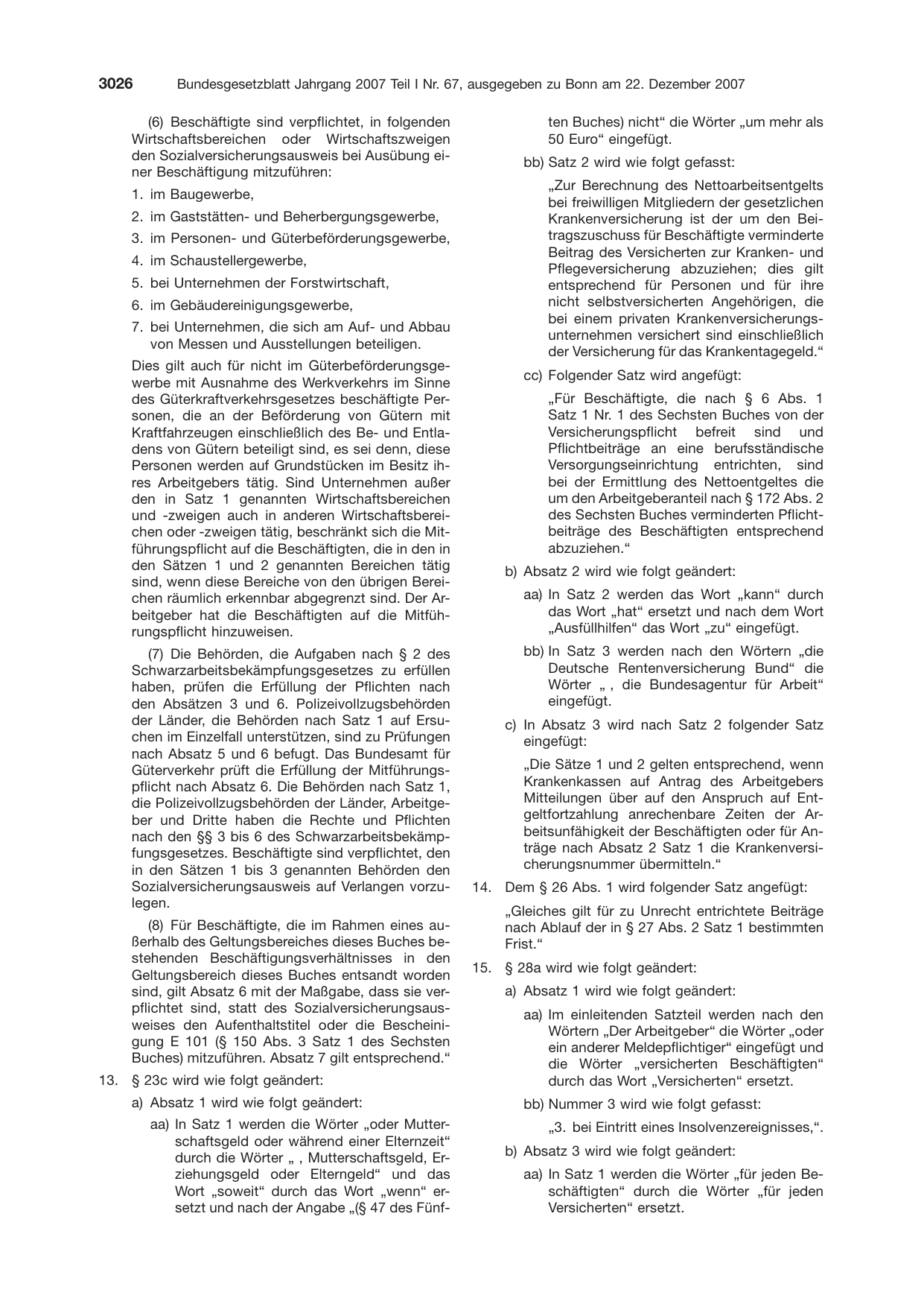 BGBl. 2007, Seite 3026 — Originalseite als Abbildung