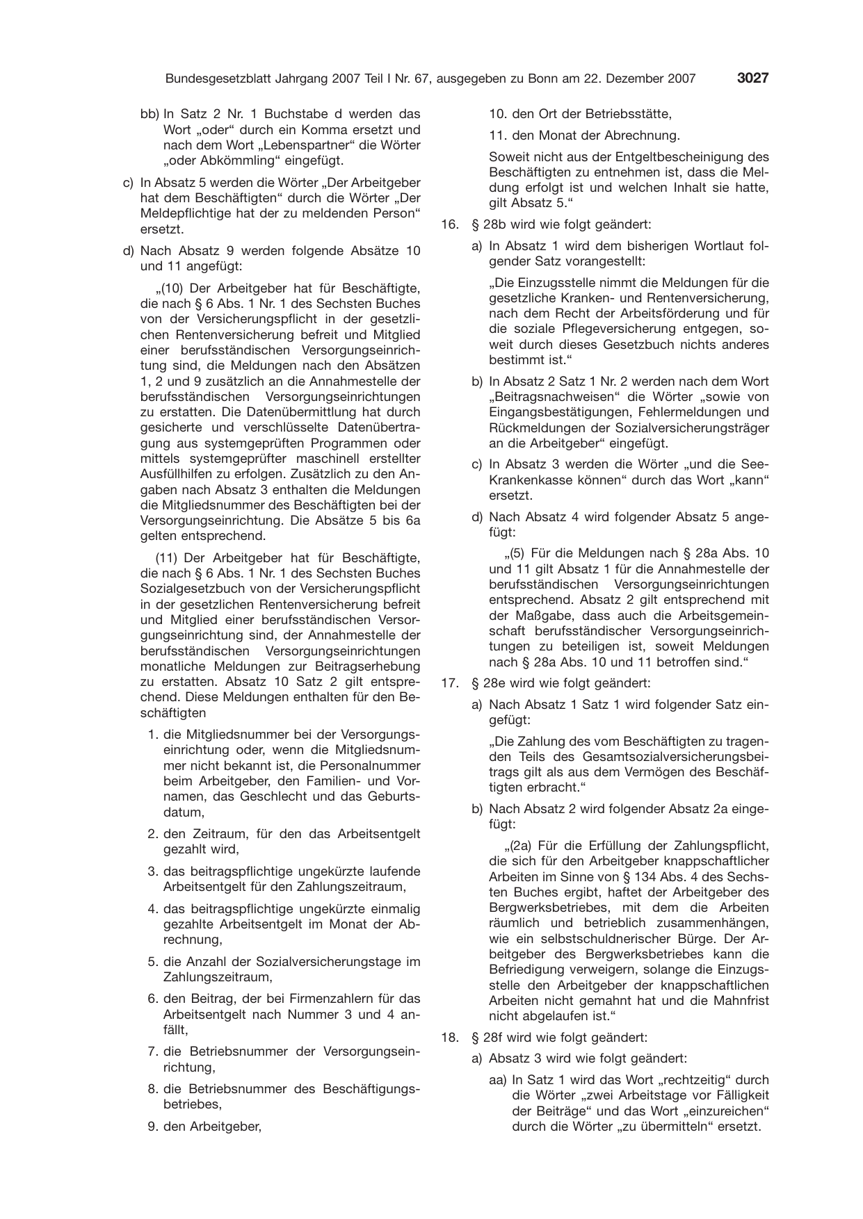 BGBl. 2007, Seite 3027 — Originalseite als Abbildung